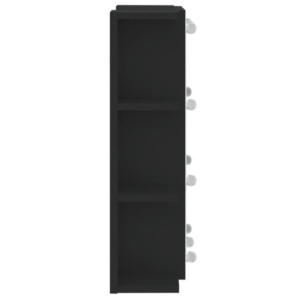vidaXL Έπιπλο Καθρέπτη με LED Μαύρο 70 x 16,5 x 60 εκ.