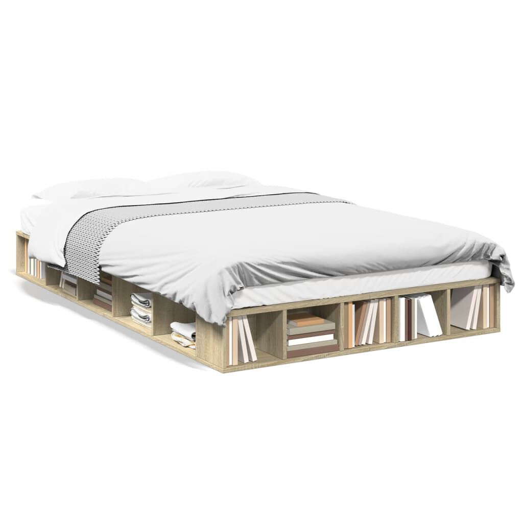 vidaXL Πλαίσιο Κρεβατιού Sonoma Δρυς 120x190 εκ. Επεξεργασμένο Ξύλο