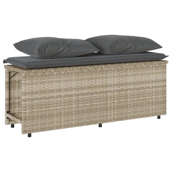 vidaXL Σετ Τραπεζαρίας Κήπου 3 τεμ. Αν. Γκρι Συνθ. Ρατάν με Μαξιλάρια