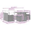 vidaXL Σετ Καναπέ Κήπου 7 pcs Μαύρο και κρεμ 100 x 55 x 73 εκ