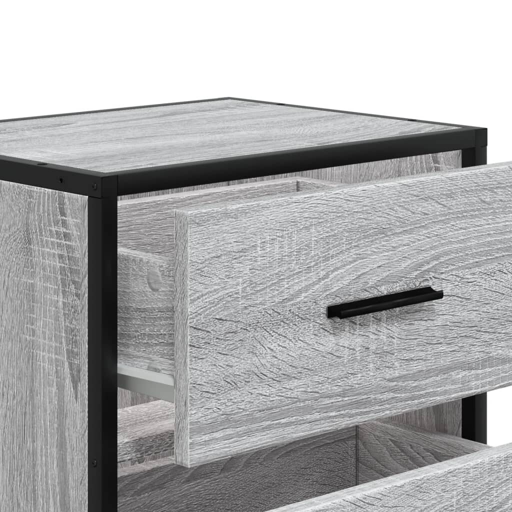 vidaXL Κομοδίνα 2 τεμ. Γκρι Sonoma 40x31x50 εκ. από Επεξεργασμένο Ξύλο