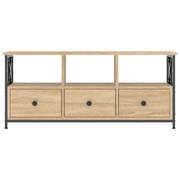 vidaXL Έπιπλο Τηλεόρασης Sonoma Δρυς 102x33x45 εκ. Επεξ. Ξύλο/Σίδερο