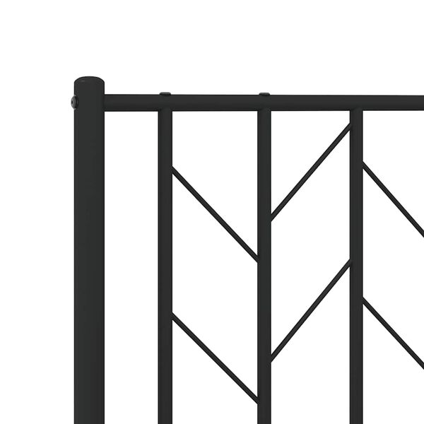 vidaXL Πλαίσιο Κρεβατιού με Κεφαλάρι Μαύρο 150 x 200 εκ. Μεταλλικό