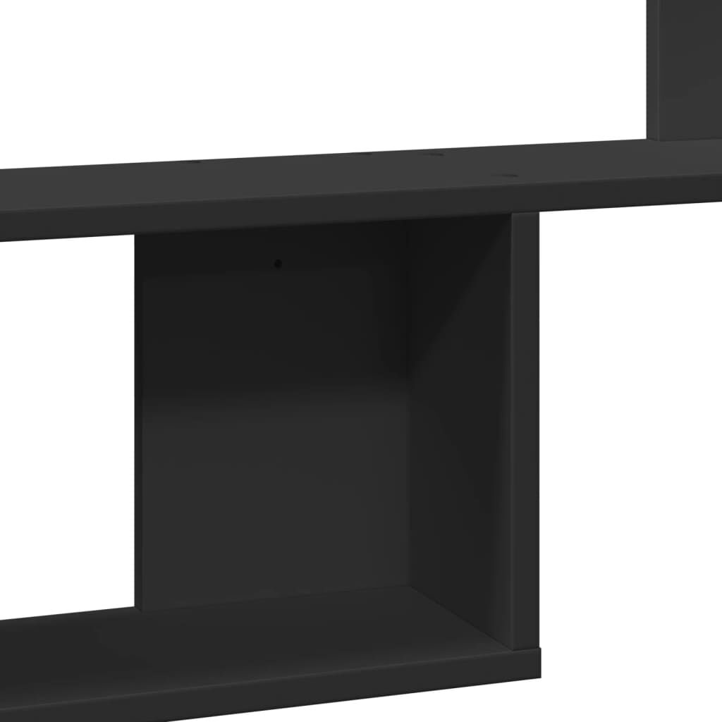 vidaXL Ράφι Τοίχου Μαύρη 100x15x70 εκ. από Επεξεργασμένο Ξύλο