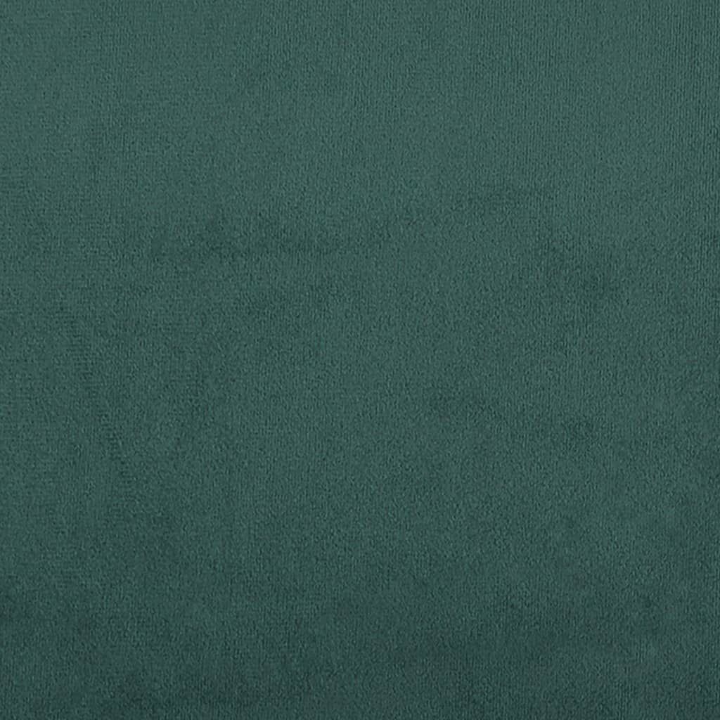 vidaXL Κρεβάτι Boxspring με Στρώμα Σκούρο Πράσινο 140x190εκ. Βελούδινο