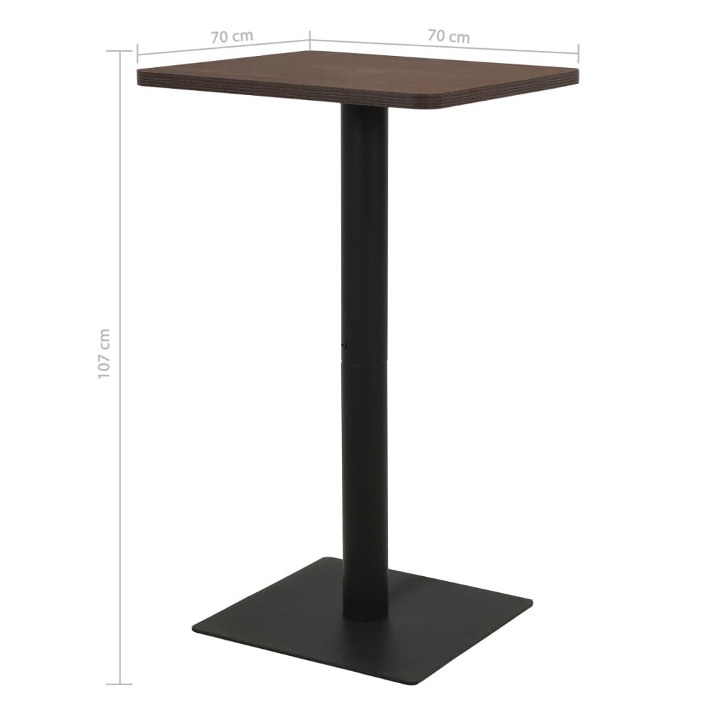 vidaXL Τραπέζι Bistro Σκούρο Σταχτί 70 x 70 x 107 εκ.