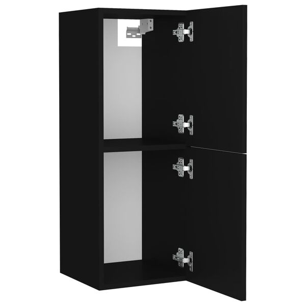 vidaXL Ντουλάπι Μπάνιου Μαύρο 30 x 30 x 80 εκ. από Επεξ. Ξύλο