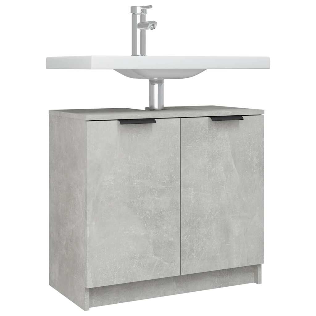vidaXL Ντουλάπι Μπάνιου Γκρι Σκυροδέματος 64,5x33,5x59 εκ. Επεξ. Ξύλο