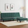vidaXL Καναπές Κρεβάτι Διθέσιος με Υποπόδιο Σκούρο Πράσινο Βελούδινος