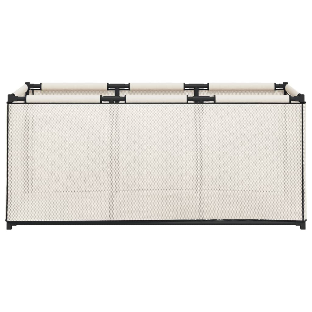 vidaXL Κουτί Αποθήκευσης Κρεμ 105 x 34,5 x 45 εκ. Υφασμάτινο