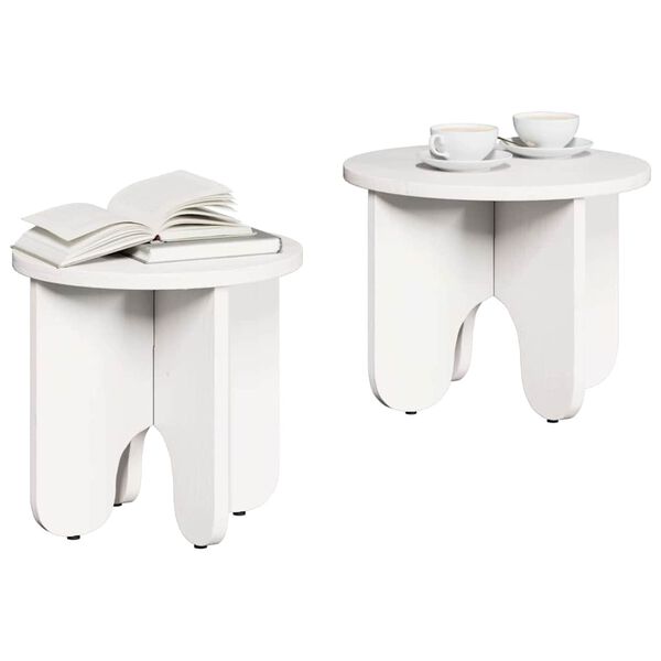vidaXL Τραπεζάκι σαλονιού 2 pcs Λευκό 39.5 x 39.5 x 30 εκ.
