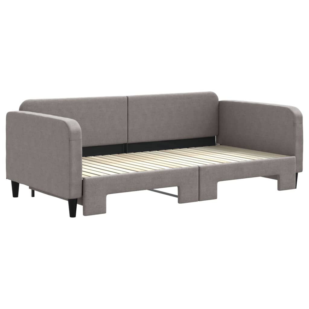 vidaXL Καναπές Κρεβάτι Συρόμενος Γκρι / Μπεζ 100 x 200 εκ. Υφασμάτινος