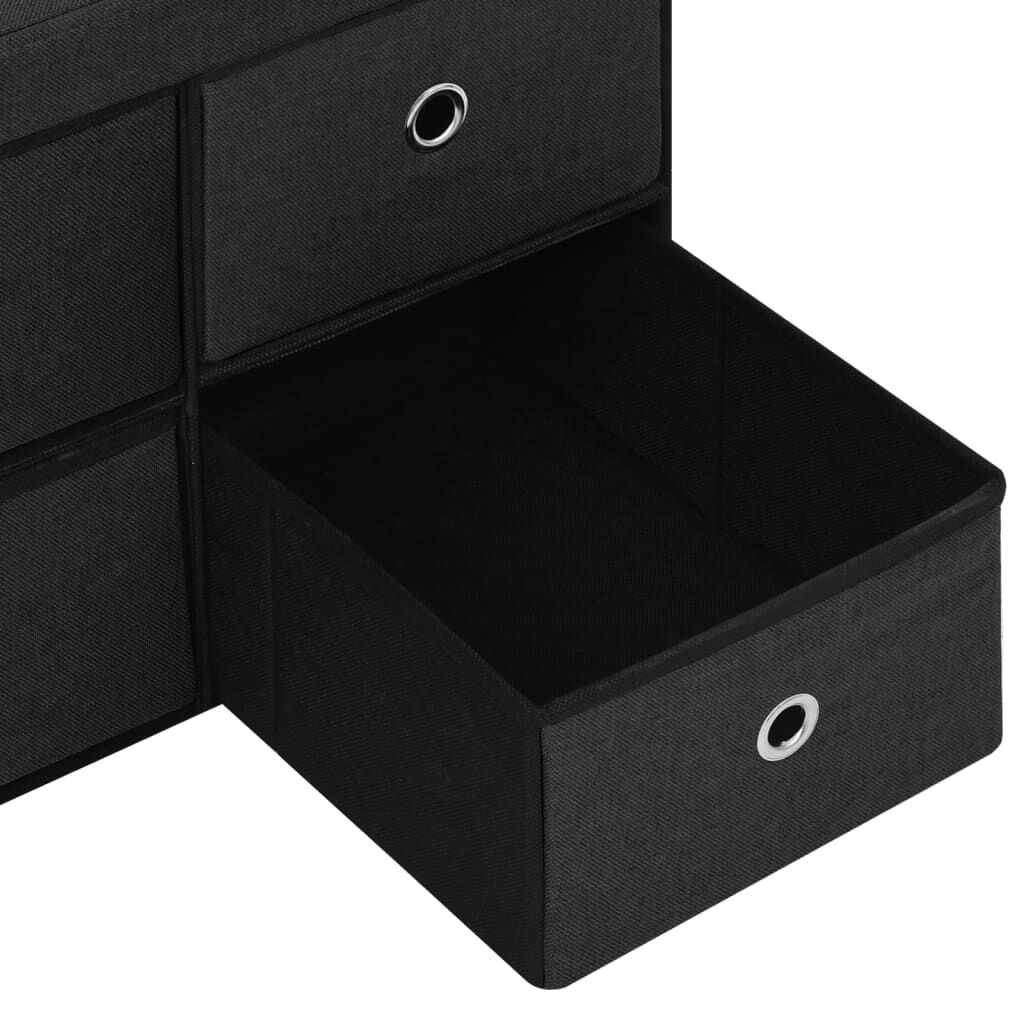vidaXL Πάγκος Αποθήκευσης Πτυσσόμενος Μαύρος 76x38x38 εκ. Συνθ. Λινό