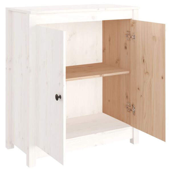 vidaXL Συρταριέρα Λευκή 70 x 35 x 80 εκ. από Μασίφ Ξύλο Πεύκου