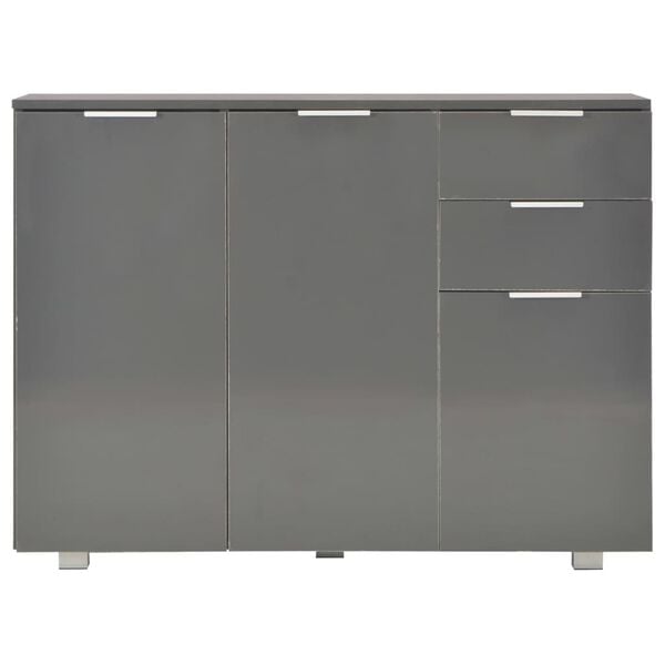 vidaXL Μπουφές Γυαλιστερός Γκρι 107x35x80,5 εκ.