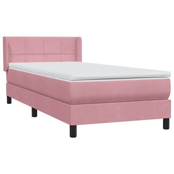 vidaXL Box Spring &kappa;&rho;&epsilon;&beta;ά&tau;&iota; &mu;&epsilon; &sigma;&tau;&rho;ώ&mu;&alpha; &rho;&omicron;&zeta; 100x220 cm &Beta;&epsilon;&lambda;&omicron;ύ&delta;&iota;&nu;&omicron;