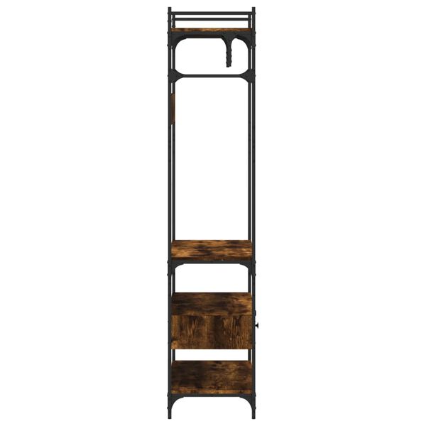 vidaXL Ντουλάπα με Συρτάρια Καπνιστή Δρυς 89x39x184,5εκ. Επεξεργ. Ξύλο