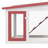 vidaXL Κλουβί Κουνελιών Μεγάλο Κόκκινο/Λευκό 201 x 45 x 85 εκ. Ξύλινο