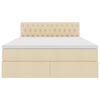 vidaXL Κρεβάτι με αποθηκευτικό χώρο και στρώμα Κρέμ 140 x 200 cm
