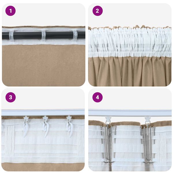 vidaXL Κουρτίνα με κουρτίνες 2 pcs Μπρονζέ 140 x 140 cm Βελούδο