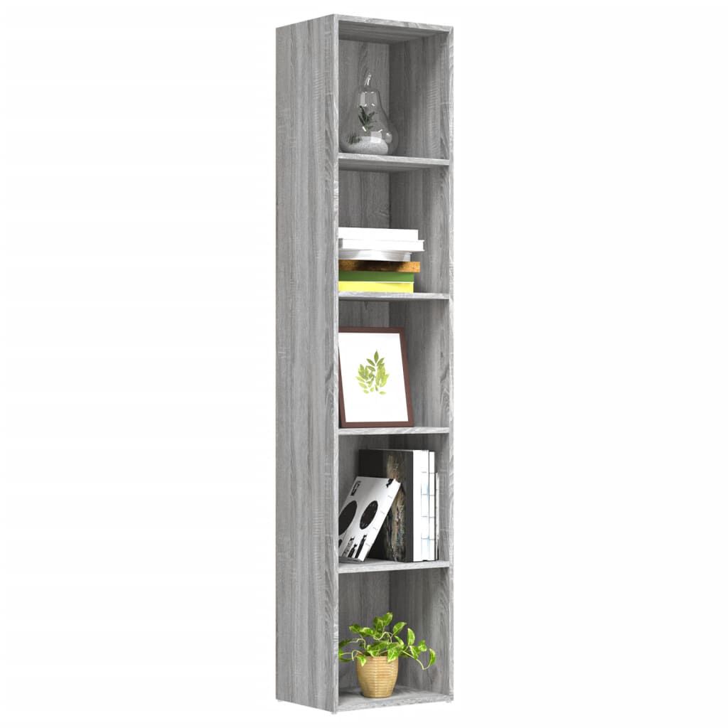 vidaXL Βιβλιοθήκη Γκρι Sonoma 40 x 30 x 189 εκ. από Επεξεργασμένο Ξύλο