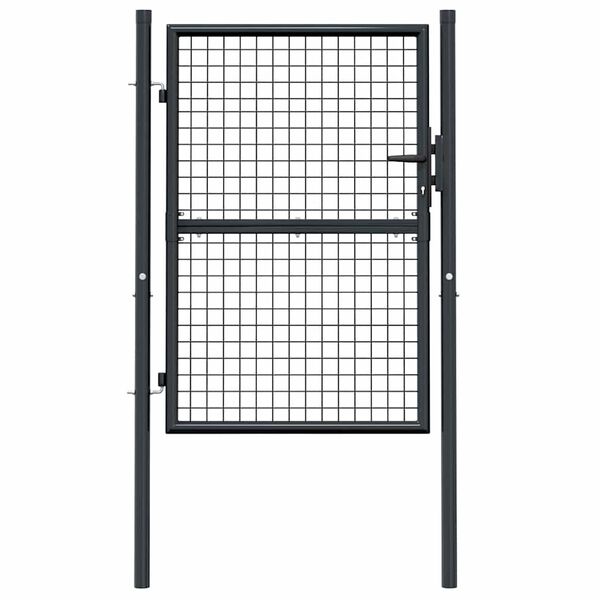vidaXL Πόρτα Περίφραξης με Πλέγμα Γκρι 100 x 175 εκ. Γαλβαν. Χάλυβας