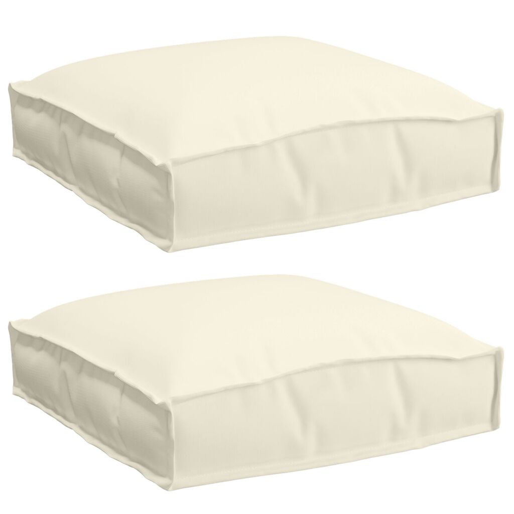 vidaXL Μαξιλάρια Παλέτας 2 τμχ Κρεμ 40 x 40 x 8 εκ. Ύφασμα Oxford.