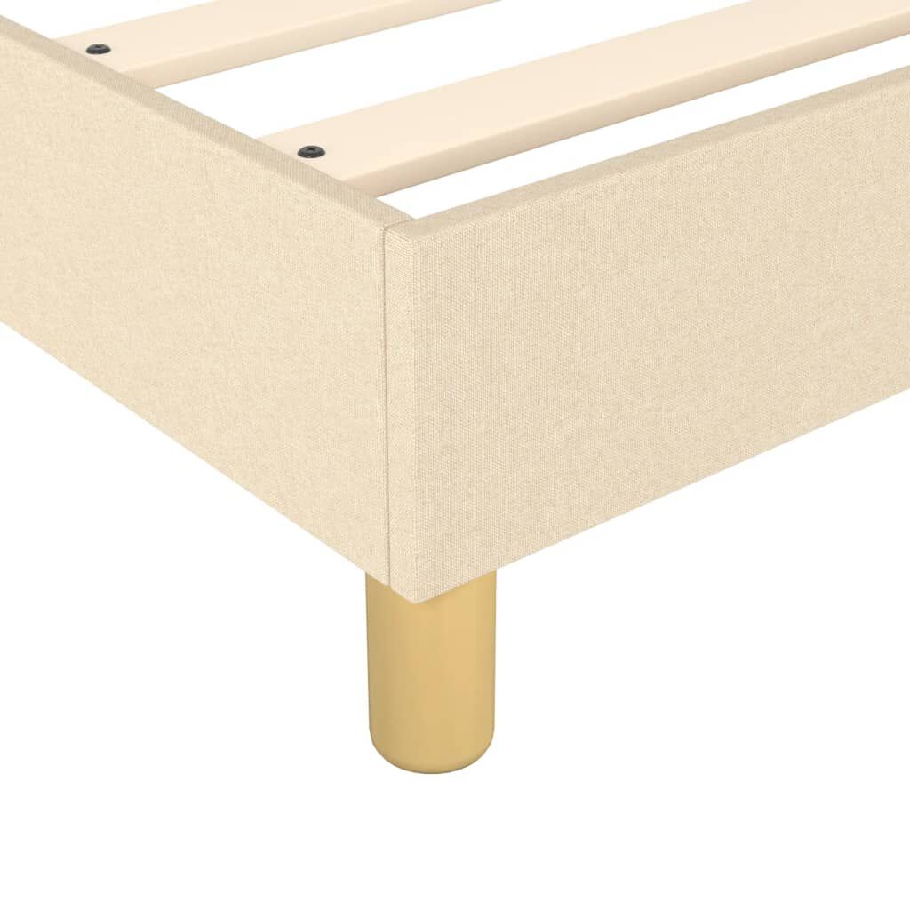 vidaXL Κρεβάτι Boxspring με Στρώμα Κρεμ 140x190 εκ. Υφασμάτινο