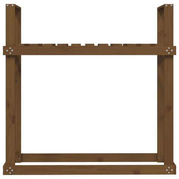 vidaXL Ραφιέρα Καυσόξυλων Καφέ Μελί 110x35x108,5 εκ. Μασίφ Ξύλο Πεύκου