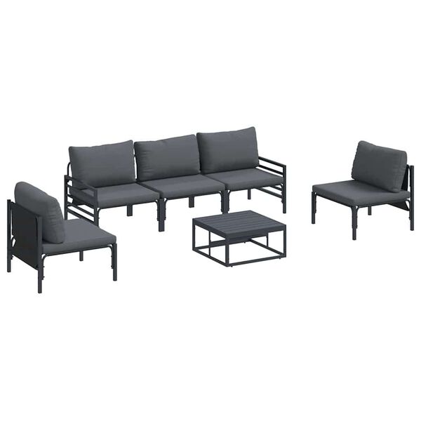 vidaXL Σετ Καναπέ Κήπου 6 pcs Ανθρακί Ατσάλι