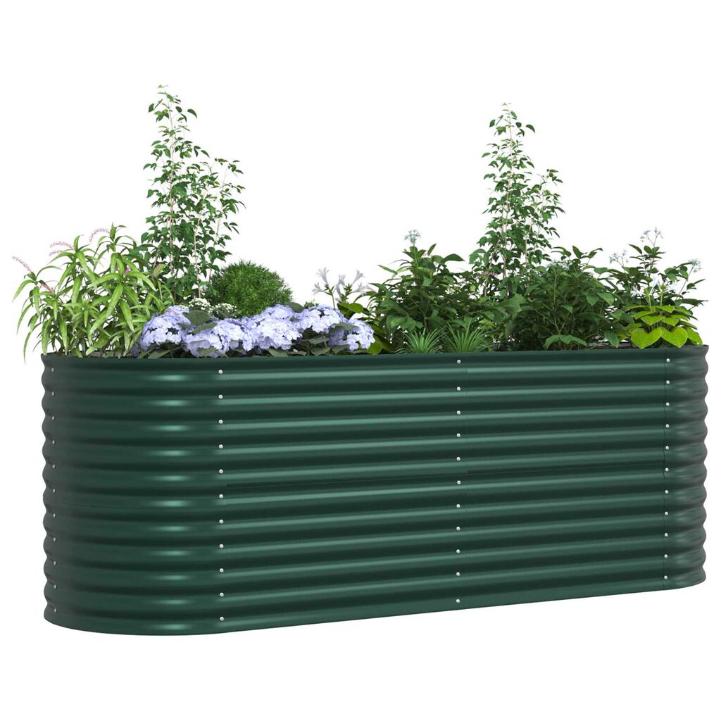 vidaXL Υπερυψωμένη Ζαρντινιέρα Πράσινο 240 x 80 x 81 cm Ατσάλι