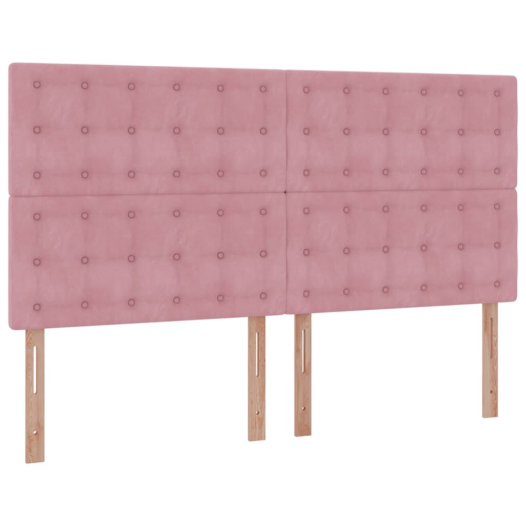 vidaXL Οθωμανικό κρεβάτι με στρώματα & LEDs Ροζ 200x200cm Velvet