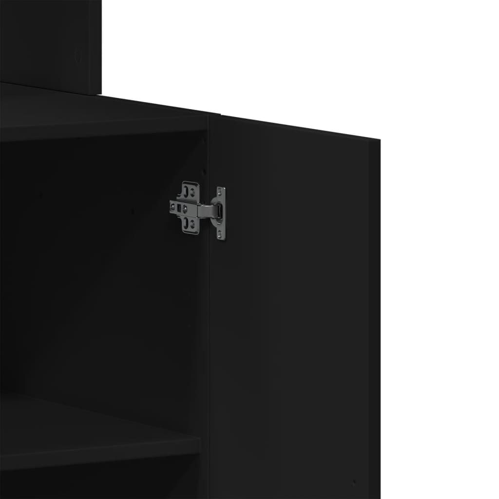 vidaXL Στήλη Κουζίνας Μαύρη 60x50x180 εκ. από Επεξεργασμένο Ξύλο