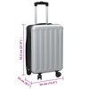vidaXL Βαλίτσα με κλειδαριά Ασημί 34 x 23 x 55.5 εκ. ΑΒΣ Πλαστικό