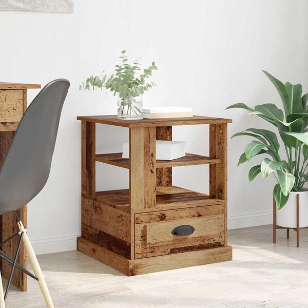 vidaXL &Kappa;&omicron;&mu;&omicron;&delta;ί&nu;&omicron; &mu;&epsilon; &rho;ά&phi;&iota; &Pi;&alpha;&lambda;&iota;ό &xi;ύ&lambda;&omicron; 50 x 50 x 60 cm &Epsilon;&pi;&epsilon;&xi;&epsilon;&rho;&gamma;&alpha;&sigma;&mu;έ&nu;&omicron; &xi;ύ&lambda;&omicron;