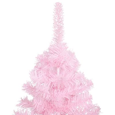 vidaXL Χριστουγεν. Δέντρο Προφωτισμένο Τεχνητό Βάση Ροζ 120εκ PVC