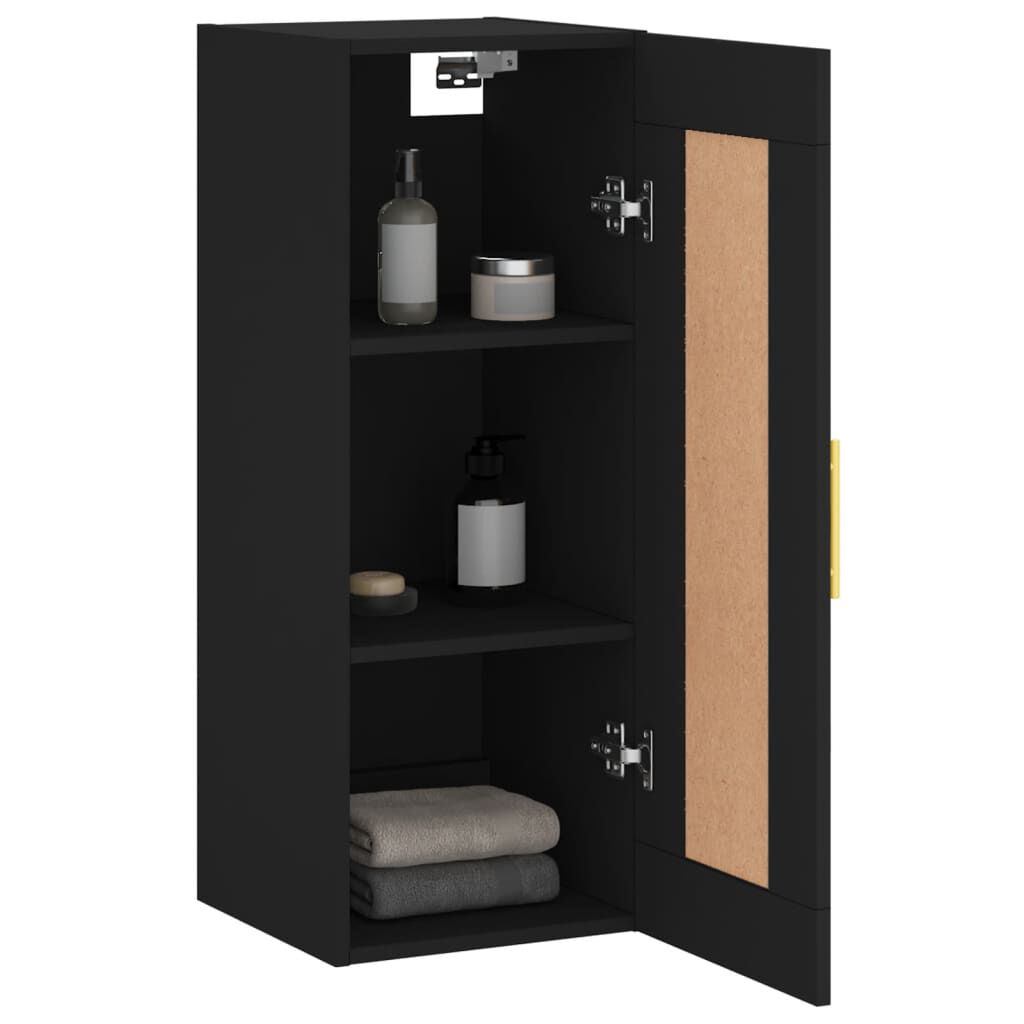 vidaXL Ντουλάπι Τοίχου Μαύρο 34,5 x 34 x 90 εκ. από Επεξεργασμένο Ξύλο