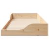 vidaXL Κρεβάτι δαπέδου Καφέ 90 x 210 cm Μασίφ ξύλο πεύκου