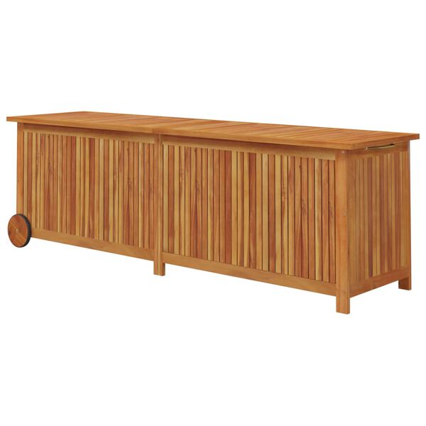 vidaXL Μπαούλο Αποθήκευσης Κήπου με Ρόδες 150x50x58 εκ. Μασίφ Ακακία