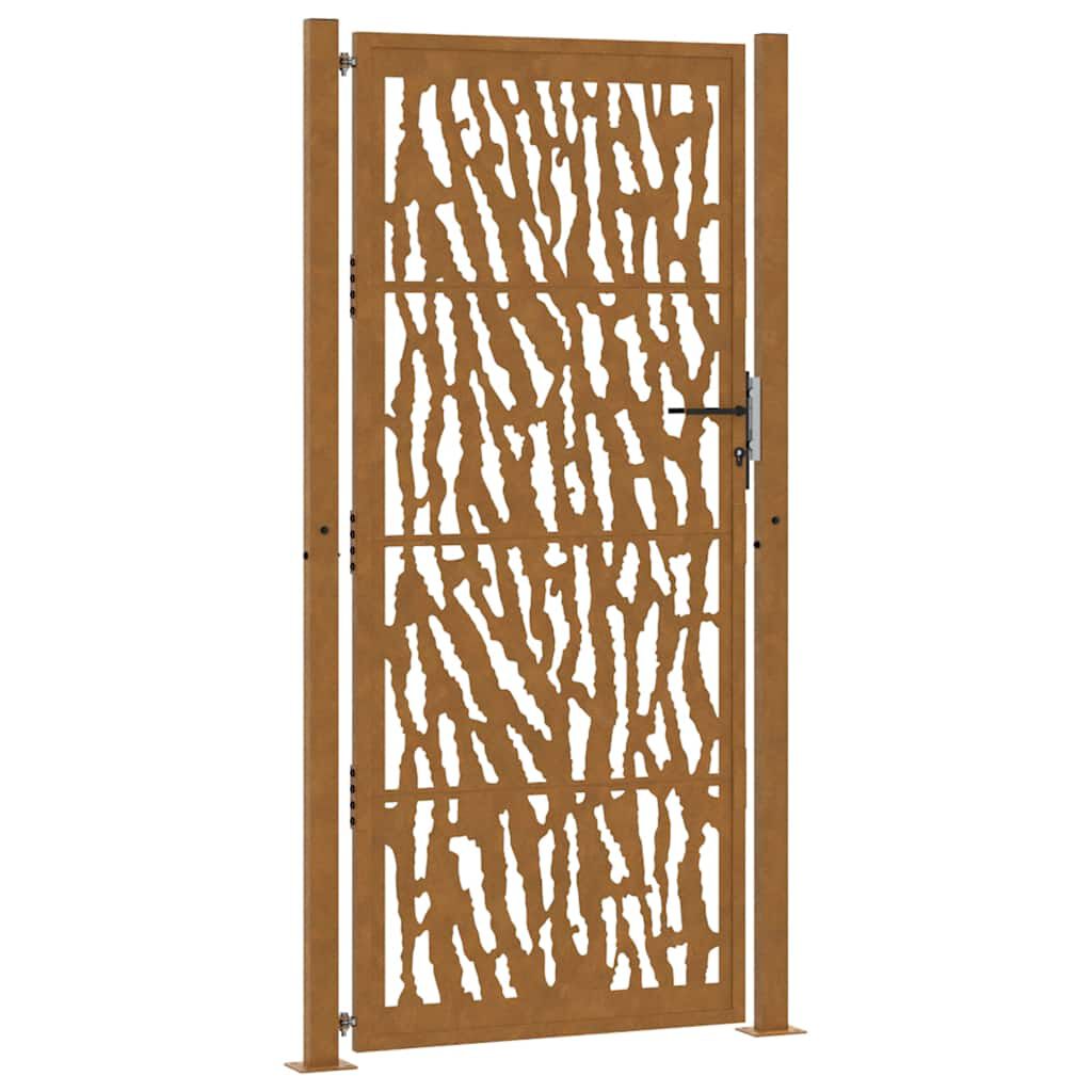vidaXL Πύλη κήπου 105x205 cm Weathering Steel Trace Design