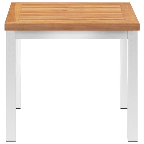 vidaXL Τραπεζάκι Κήπου 45x45x38 εκ. Μασίφ Ξύλο Teak / Ανοξ. Ατσάλι