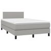 vidaXL Κρεβάτι Boxspring με Στρώμα & LED Αν.Γκρι 120x200 εκ Υφασμάτινο