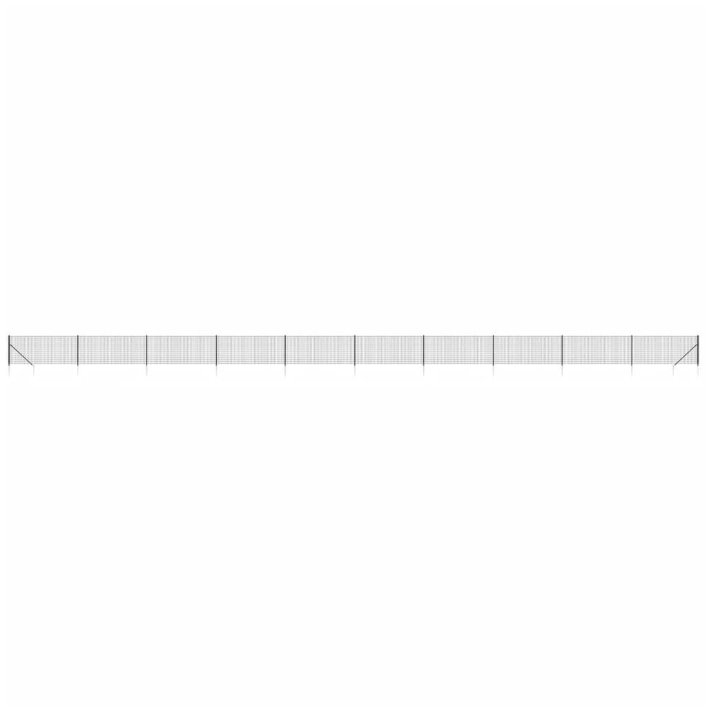 vidaXL Συρματόπλεγμα Περίφραξης Ανθρακί 0,8 x 25 μ. με Καρφωτές Βάσεις