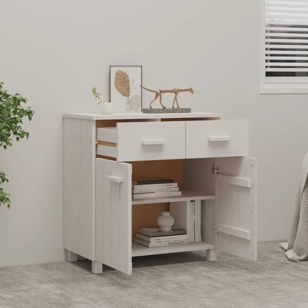 vidaXL Ντουλάπι Αποθήκευσης Λευκό 79 x 40 x 80 εκ. Μασίφ Ξύλο Πεύκου