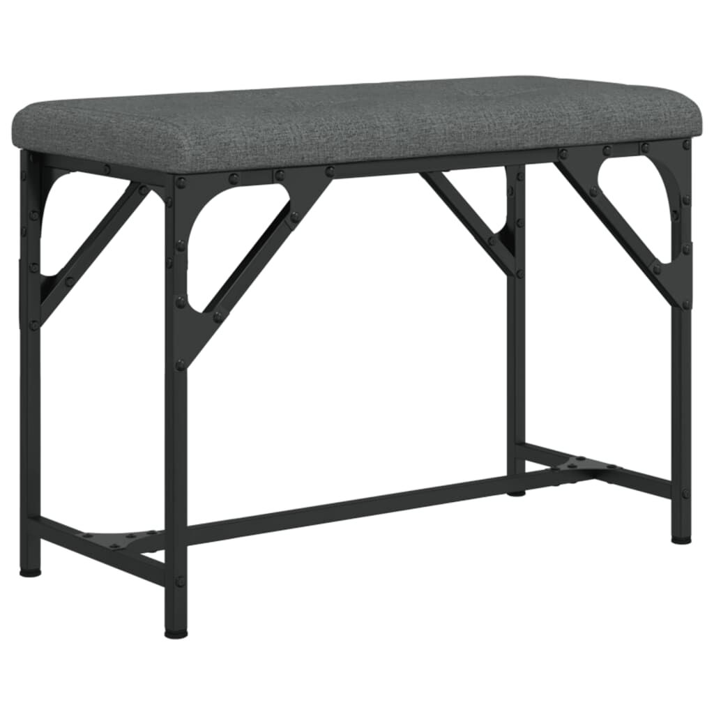 vidaXL Πάγκος Τραπεζαρίας Σκούρο Γκρι 62 x 32 x 45 εκ. Ατσάλι / Ύφασμα