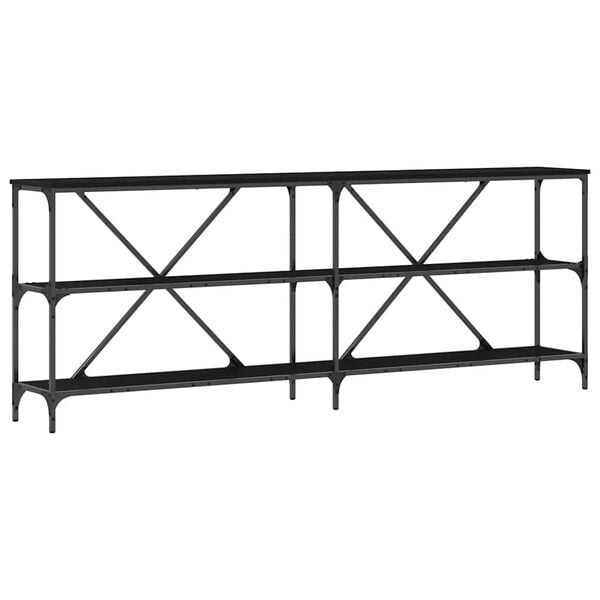 vidaXL &Tau;&rho;&alpha;&pi;έ&zeta;&iota; &kappa;&omicron;&nu;&sigma;ό&lambda;&alpha;&sigmaf; &mu;&epsilon; &rho;ά&phi;&iota; &Mu;&alpha;ύ&rho;&eta; &Omicron;&xi;&upsilon;ά 200 x 30 x 75 &epsilon;&kappa;.