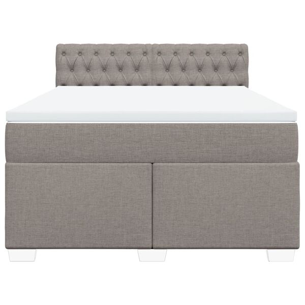 vidaXL Κρεβάτι Boxspring με Στρώμα Taupe 140x190 εκ. Υφασμάτινο
