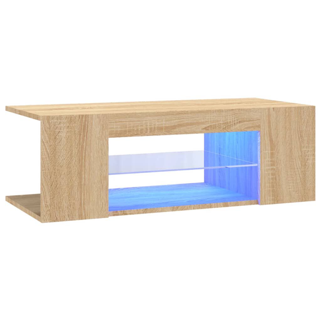 vidaXL Έπιπλο Τηλεόρασης με LED Sonoma Δρυς 90x39x30 εκ.