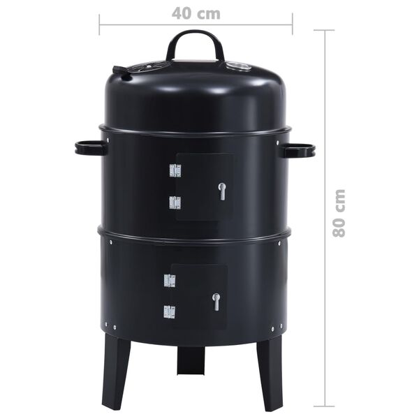vidaXL Ψησταριά Κάρβουνου/Καπνιστήριο 3 σε 1 40 x 80 εκ.