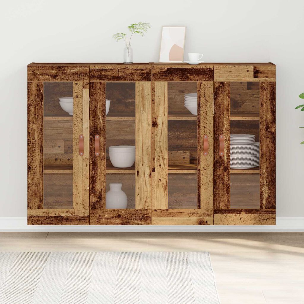 vidaXL Ντουλάπες τοίχου 2 τεμ. παλιού ξύλου, 69.5x34x90 εκ. από ξύλο.